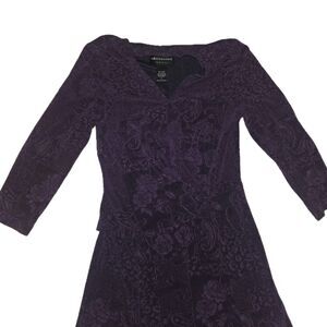 Vtg Purple Faux Wrap Dress Sz 8 Paisley Leopard Floral Whimsygoth Witchy Boho